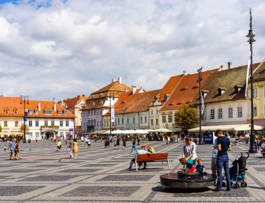 Sibiu, Romanya - 2019. Panoramik Bi merak Turist