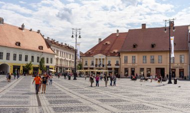 Sibiu, Romanya - 2019. Panoramik Bi merak Turist