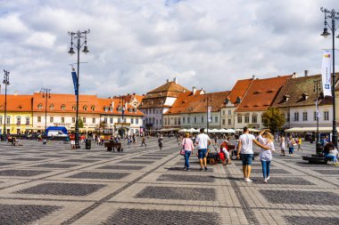 Sibiu, Romanya - 2019. Panoramik Bi merak Turist