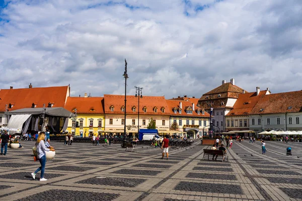 Sibiu, Romanya - 2019. Panoramik Bi merak Turist