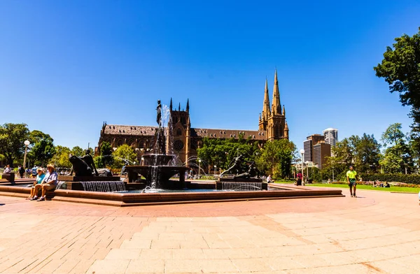 Sydney, Austrália - 2019. Archibald Memorial Fountain em Hyde Pa — Fotografia de Stock