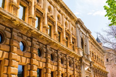 Granada, İspanya 2019. Carlos V Alhambra Pal Sarayı