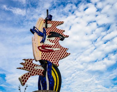 Barselona, İspanya – 2019. Barselona'nın Başkanı heykel des olduğunu