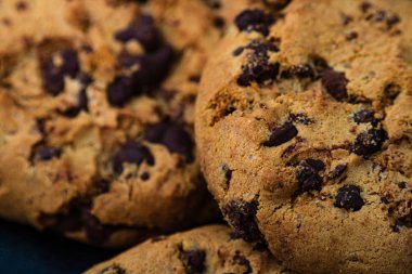 Çikolata ile çerez doku. Çikolatalı coo yakın