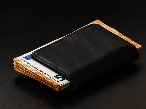 Man wallet with money on the table, wallet with EURO — Stock Photo, Image