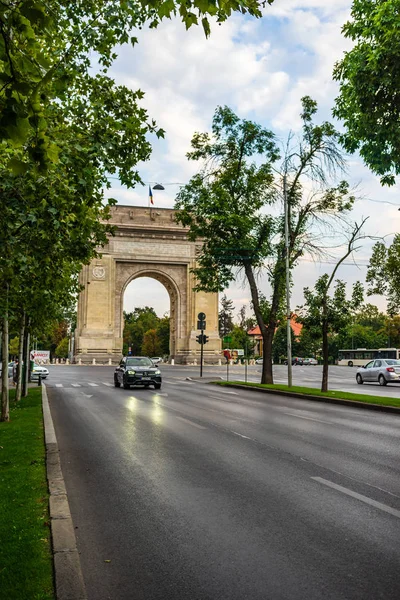 Arch Triumph Arcul Triumf Bucharest Romania 2019 — Stock Photo, Image