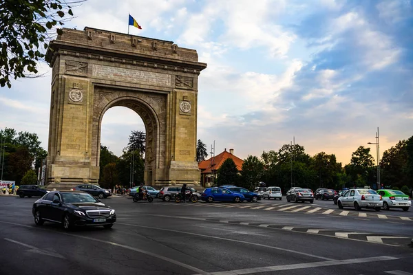 Arch Triumph Arcul Triumf Bucharest Romania 2019 — Stock Photo, Image