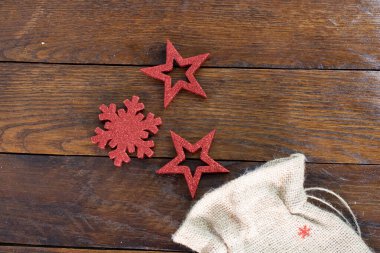 Parıltılı ve parlak Noel süslemeli Noel çuvalı