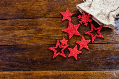 Parıltılı ve parlak Noel süslemeli Noel çuvalı