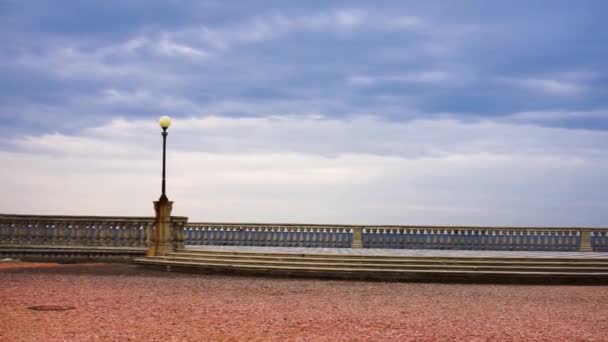 Panoramiczny Widok Terrazza Mascagni Taras Mascagni Przed Morzem Liguryjskim Zachodnim — Wideo stockowe