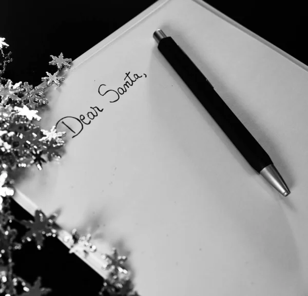 Psaní Drahého Santy na Vánoce. Vánoční dopis. Text Drahý Sa — Stock fotografie