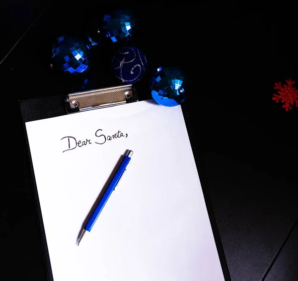 Pisanie Drogi Mikołaju na Święta. Świąteczny list. Tekst Drogi Sa — Zdjęcie stockowe