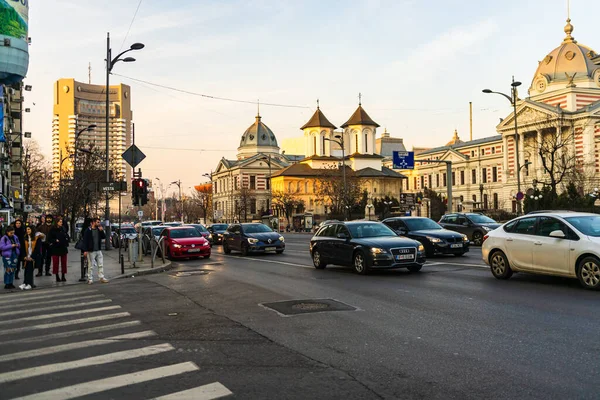 Auto Verkeer Spits Het Centrum Van Stad Auto Vervuiling Files — Stockfoto