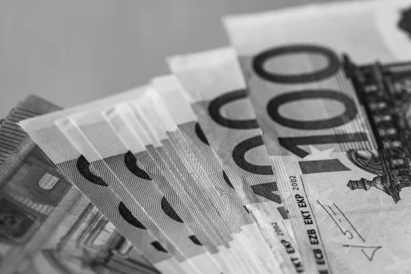 Selektiver Fokus Mit Details Zum Euro Geld Isoliert Euro Geld — Stockfoto
