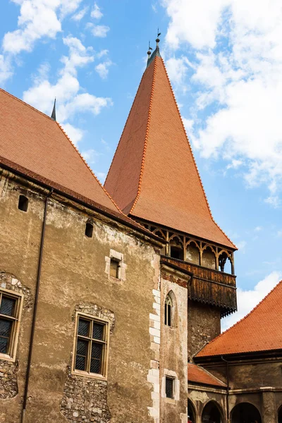 Hunyad Castle Corvin Castle Hunedoara Romania 2020 Exterior Architectural Detail — Stock Photo, Image