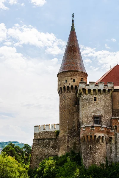 Hunyad Castle Corvin Castle Hunedoara Romania 2020 Exterior Architectural Detail — Stock Photo, Image