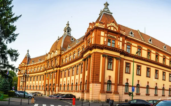 View Justice Palace Facade Building Which Currently Houses Brasov Prefecture — Stock Photo, Image