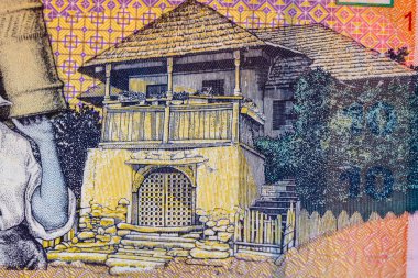 Ley banknotlarının detaylarına özen göster. Romanya lei banknotlarının makro detaylarını kapatın, 10 lei izole edilmiş. Dünya para kavramı, enflasyon ve ekonomi kavramı