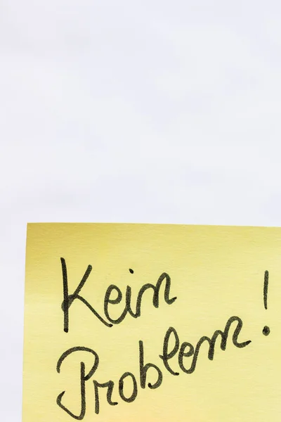 Kein Problem Kein Problem Handschriftlicher Text Nahaufnahme Isoliert Auf Gelbem — Stockfoto