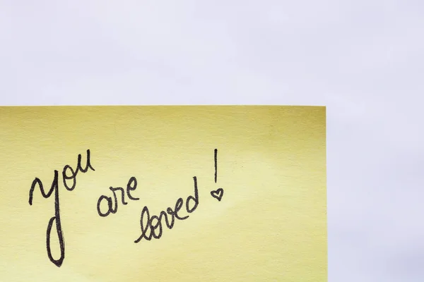 You Loved Handwriting Text Close Isolated Yellow Paper Copy Space — Stock Photo, Image