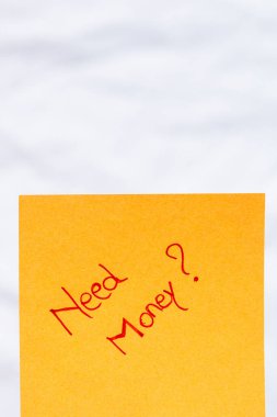 Para el yazısı metnine ihtiyacım var. Turuncu kağıda kopyalama alanı ile izole edilmiş..