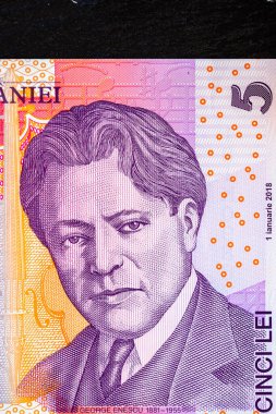 Ley banknotlarının detaylarına özen göster. Romanya lei banknotlarının makro detaylarını kapat, 5 lei izole. Dünya para kavramı, enflasyon ve ekonomi kavramı