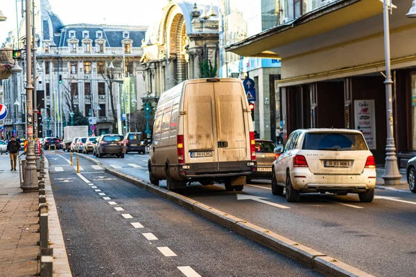 Car Traffic Rush Hour Downtown Area City Car Pollution Traffic — Stock Photo, Image