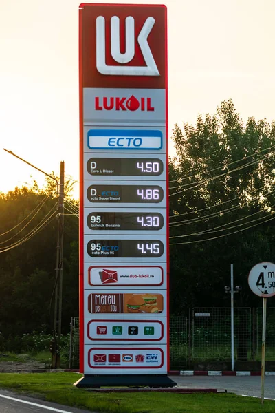 Газова Станція Нафтової Компанії Lukoil Бухаресті Румунія 2020 Рік — стокове фото