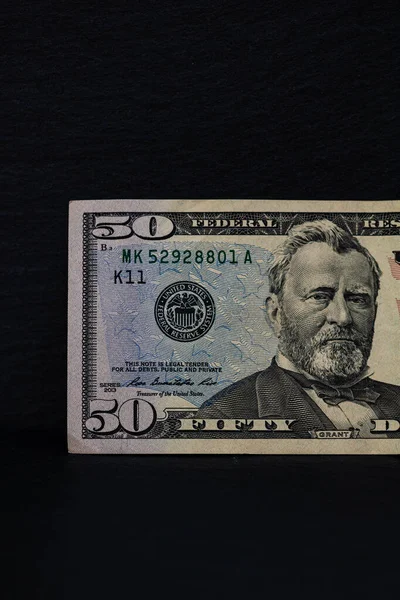 Selektiver Fokus Auf Details Der Dollar Banknote Makrodetails Von Geldscheinen — Stockfoto