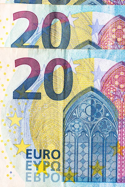Selektiver Fokus Auf Die Details Der Euro Banknoten Makrodetails Von — Stockfoto