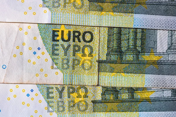 Eurobankjegyek Részleteire Való Szelektív Összpontosítás Zárja Pénzbankjegyek Makroszintű Részleteit Elkülönítve — Stock Fotó