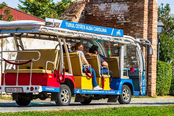 Coche Eléctrico Abierto Para Transporte Turistas Alba Iulia 2020 — Foto de Stock