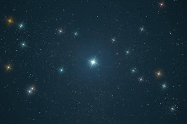 evrenin sonsuz uzayda parlak yıldız ile gece yıldız alanının gerçek fotoğraf