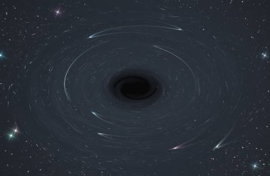 uzay ve uzay sonsuz evren yıldız açık alanda bir kara delik çevresinde zaman soyut gösterimi