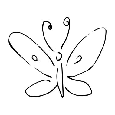 kelebek vektör. el çizimi