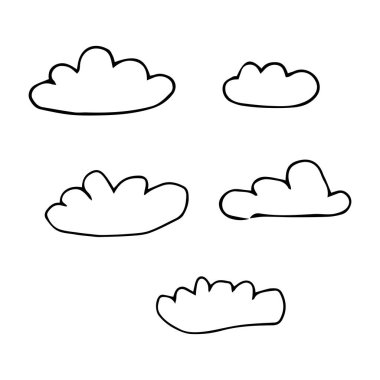 bulutlar ayarlayın. vektör. el çizimi