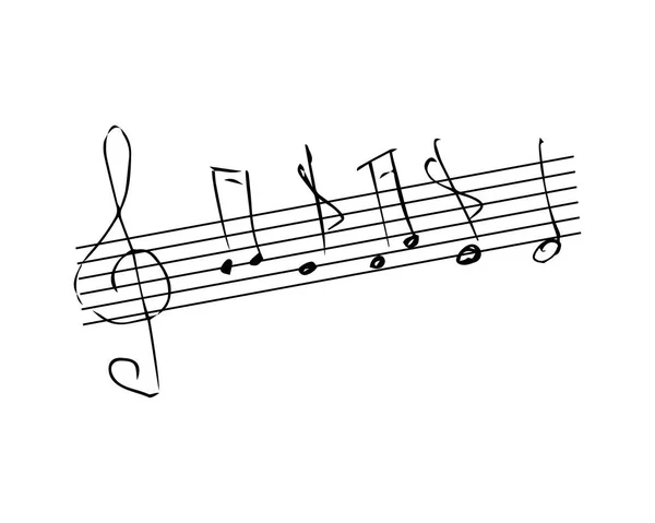 Notas Musicales Vector Dibujo Mano — Vector de stock