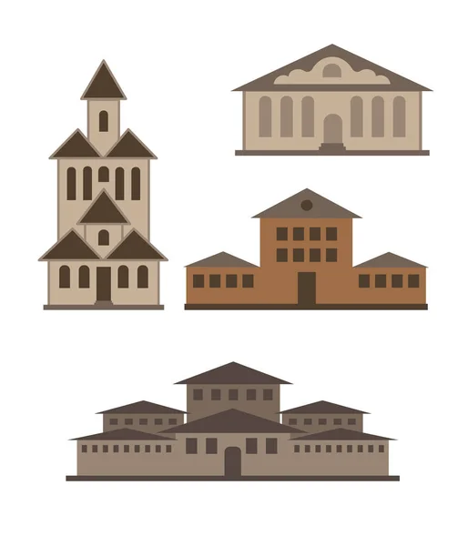 Varios Edificios Ilustración Vectorial — Vector de stock
