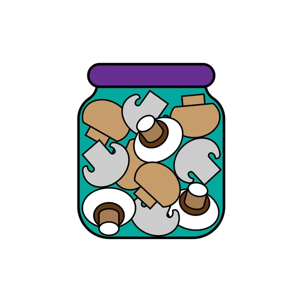 Mushrooms Jar Vector Illustration — Free Stock Photo