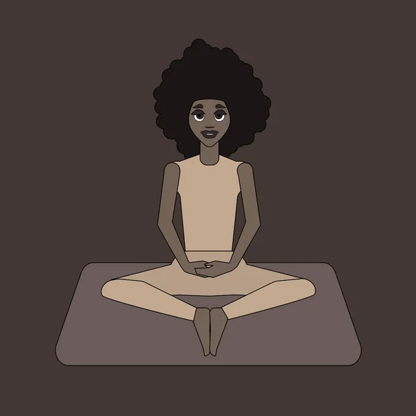 Fata Practică Yoga Ilustrație Vectorială — Vector de stoc