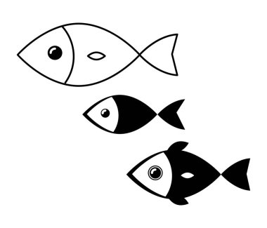 Balık ikonu. vektör illüstrasyonu
