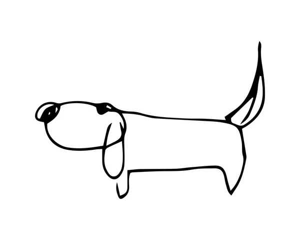 Cão Vector Desenho Manual — Vetor de Stock