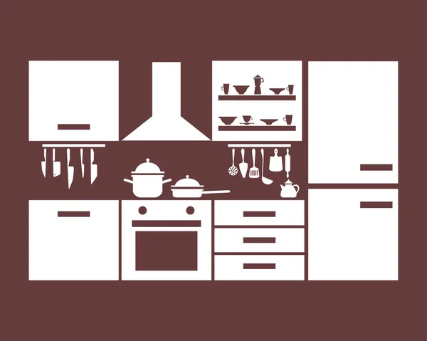 キッチン家具のアイコン ベクトル図 — ストックベクタ