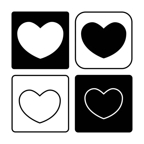 Icono Del Corazón Ilustración Vectorial — Vector de stock