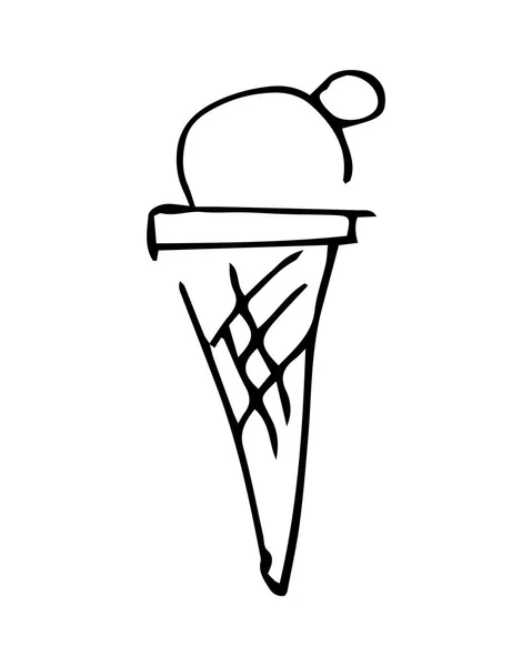 Icône Crème Glacée Vecteur Dessin Main — Image vectorielle