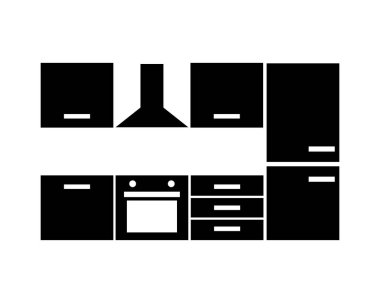 Mutfak mobilya simgesi. vektör çizim