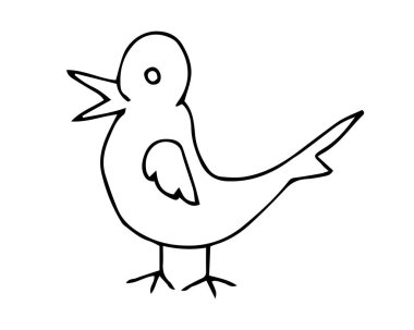 Bird.Vector resimde. el çizimi