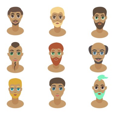 adamların yüzleri. vektör çizim