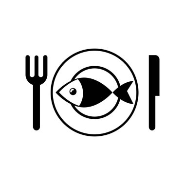 plaka simgesi üzerinde balık. vektör çizim