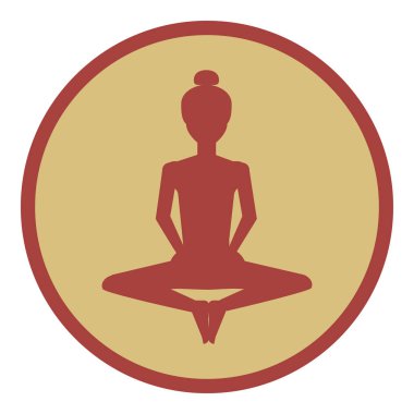 Yoga poz. Simge. Vektör çizim